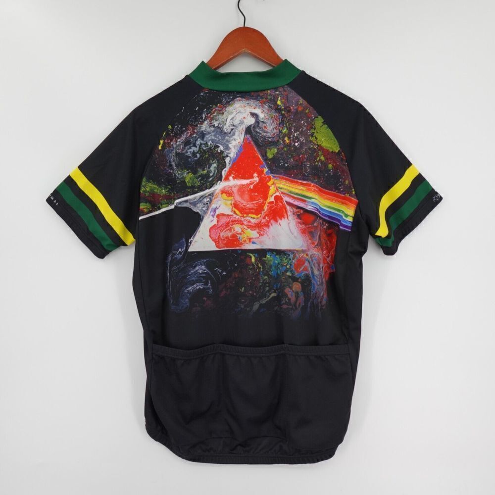 Pink‎ Floyd Primal 2012 Cycling Jersey Mens Large Black Prism Rainbow Logo Bike